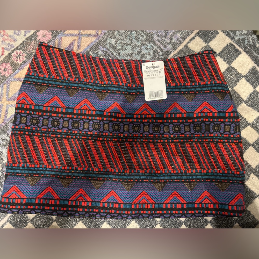 FAL GRANADA textured brocade mini skirt Multicolor Geometric
